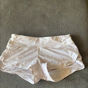 white lululemon shorts